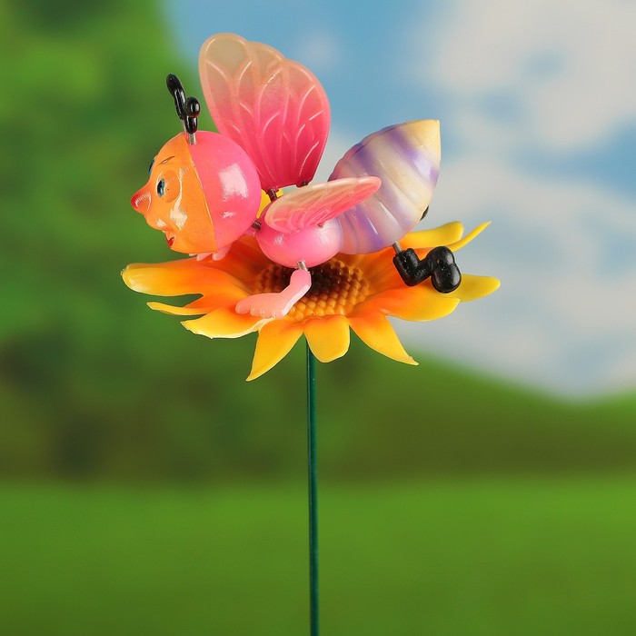 Декоративный штекер "Пчёлка на цветочке" микс