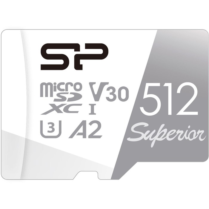 

Карта памяти microSDXC Silicon Power 512GB SP512GBSTXDA2V20 Superior V30 A2 w/o adapter