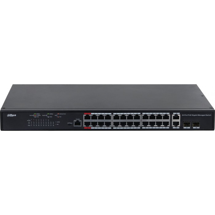 

Коммутатор Dahua DH-PFS4226-24GT-230 24G 2SFP 24PoE 230W управляемый
