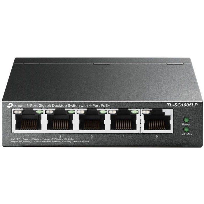 Коммутатор TP-Link TL-SG1005LP 5G 4PoE+ 40W неуправляемый коммутатор mercusys ms106lp 6x100mb 4poe 40w неуправляемый