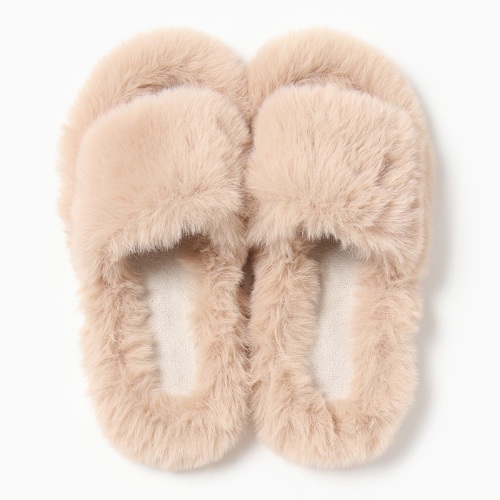 фото Тапочки женские с открытым носом, размер 40, бежевый lovelife