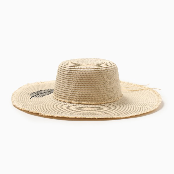 цена Шляпа женская MINAKU, цвет молочный, р-р 58