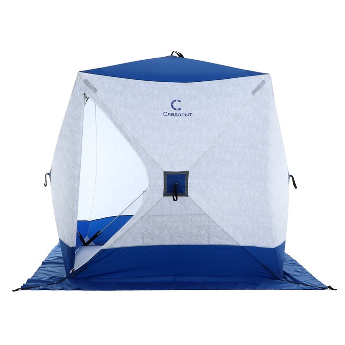 фото Палатка зимняя куб следопыт 1.8 х 1.8 м, ткань oxford, цвет сине-белый с принтом