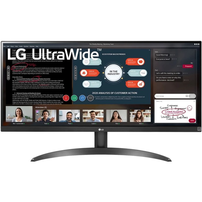 Монитор LG 29 UltraWide 29WP500-B черный IPS LED 21:9 (Ultrawide) HDMI матовая 350cd 178гр 102946 монитор asus 34 pa348cgv ips 3840x1440 120hz 350cd m2 21 9