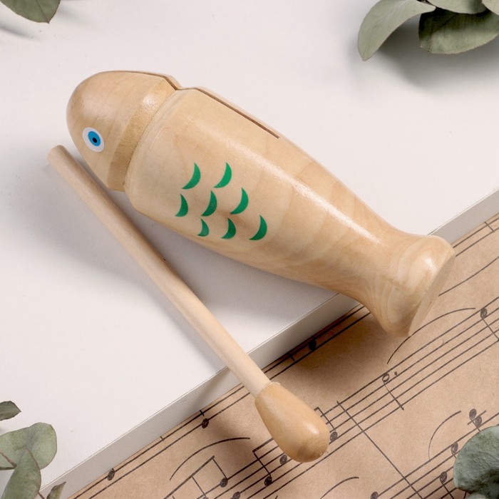 Музыкальный инструмент Гуиро Music Life деревянный, рыбки цена и фото