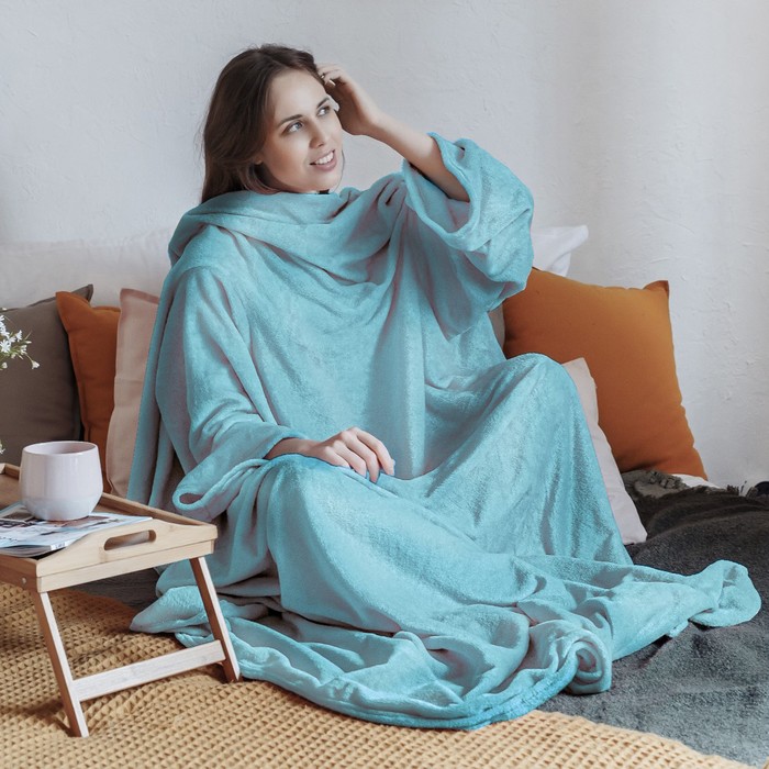 

Плед с рукавами Морская лагуна 150х200см, 27х52см, аэрософт 190г/м, пэ100%