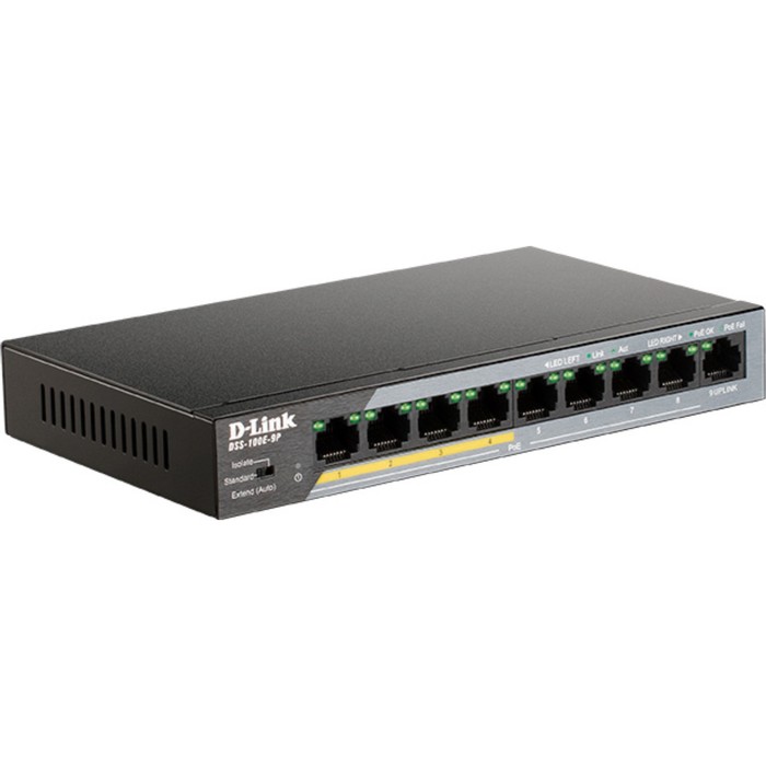 

Коммутатор D-Link DSS-100E-9P/B1A 8x100Mb 1G неуправляемый