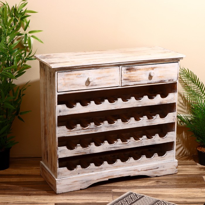 

Комод-бар 90х40х85 см, дерево албезия, белый