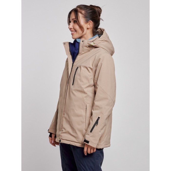 Куртка горнолыжная женская зимняя, размер 56, цвет бежевый