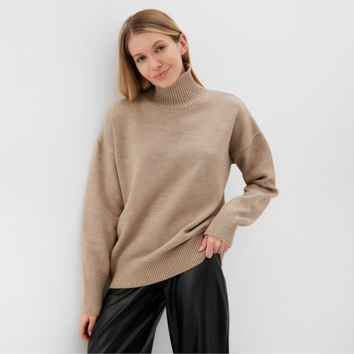 

Джемпер вязаный женский MINAKU: Knitwear collection цвет бежевый, р-р 46-48