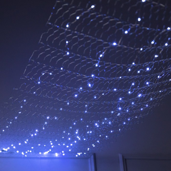 фото Гирлянда «звёздное небо» 1 × 5 м роса, ip44, умс, серебристая нить, 300 led, свечение белое luazon lighting