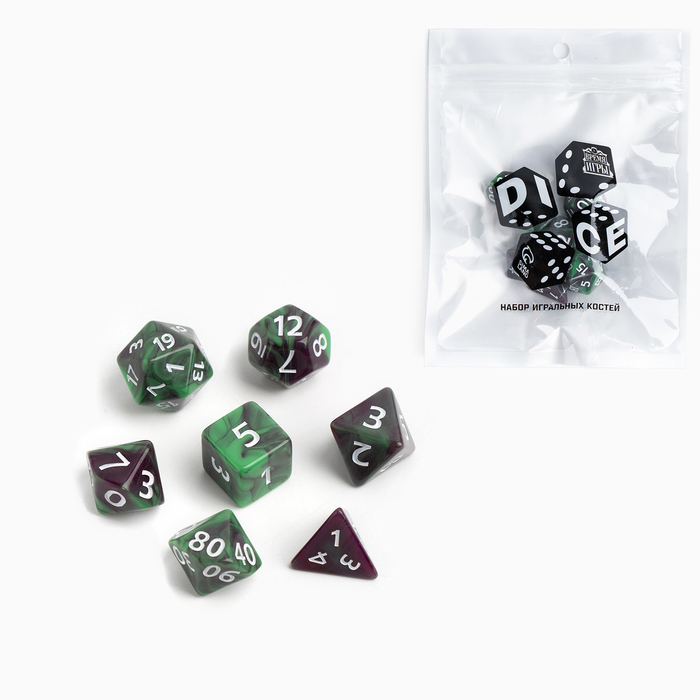 

Набор кубиков для D&D (Dungeons and Dragons, ДнД) "Время игры", серия: D&D, 7 шт