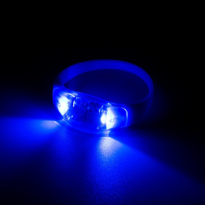 

Светодиодный браслет синий, батарейки CR2016х2, свечение синее