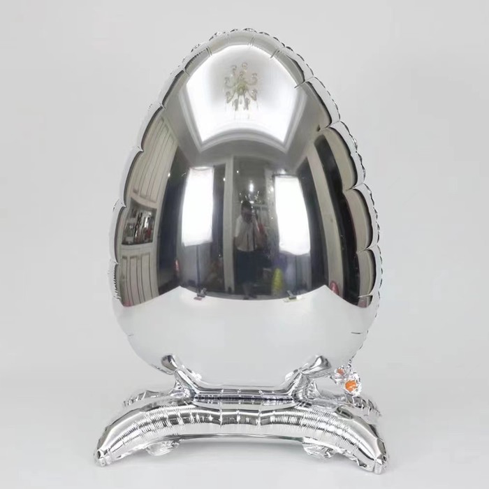 Шар фольгированный 30 «Яйцо пасхальное», на подставке, серебро шар фольгированный 30 яйцо пасхальное на подставке золото