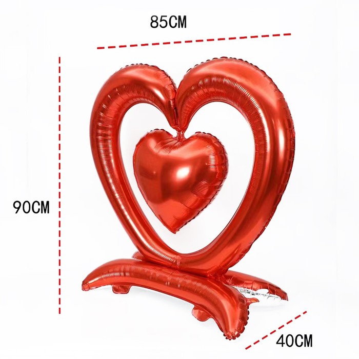 Шар фольгированный 36 «Сердце», на подставке, красный