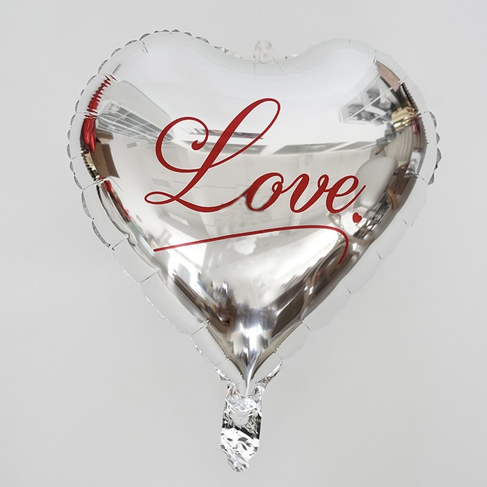 Шар фольгированный 18 «Я люблю тебя», серебро сердце