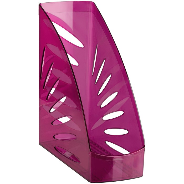 Лоток для бумаг вертикальный СТАММ Тропик, тонированный розовый, ширина 110мм фото