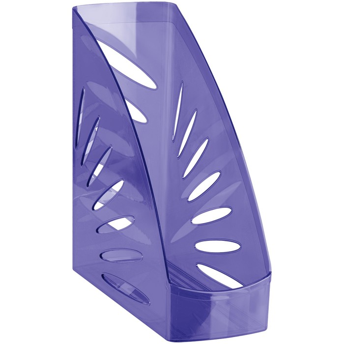 Лоток для бумаг вертикальный СТАММ Тропик, тонированный фиолетовый, ширина 110мм фото