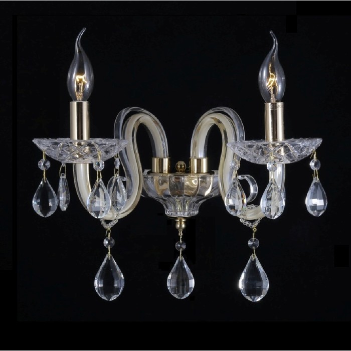 

Бра Crystal Lux, Dalia 1510/402, E14, 2х60 Вт, 28х37 см, цвет золотой