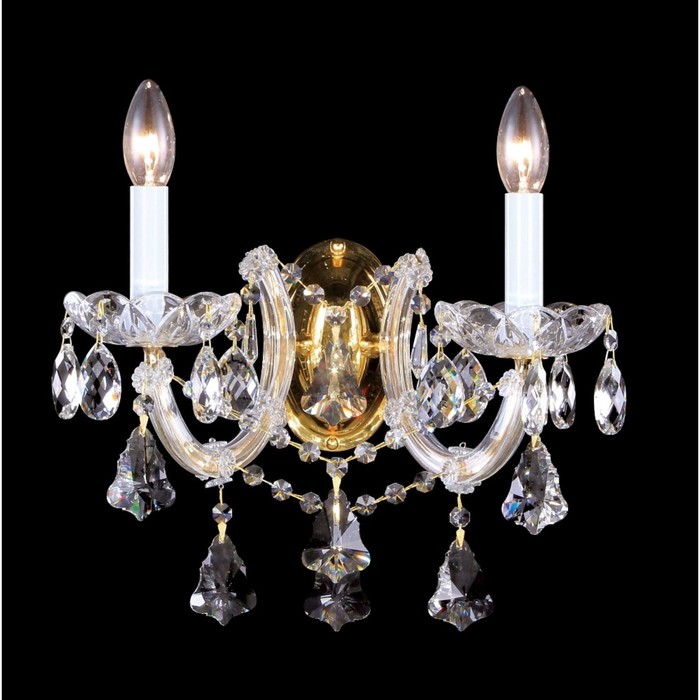 

Бра Crystal Lux, Diva 1590/402, E14, 2х40 Вт, 36х24 см, цвет золотой