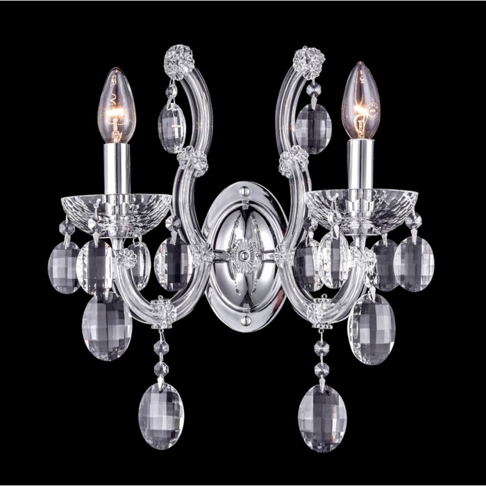 

Бра Crystal Lux, Hollywood 2010/402, E14, 2х40 Вт, 39х36 см, цвет хром