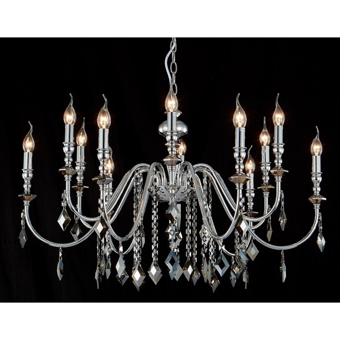 

Люстра Crystal Lux, Mercedes 0950/312, E14, 12х60 Вт, 54х90х90 см, цвет хром