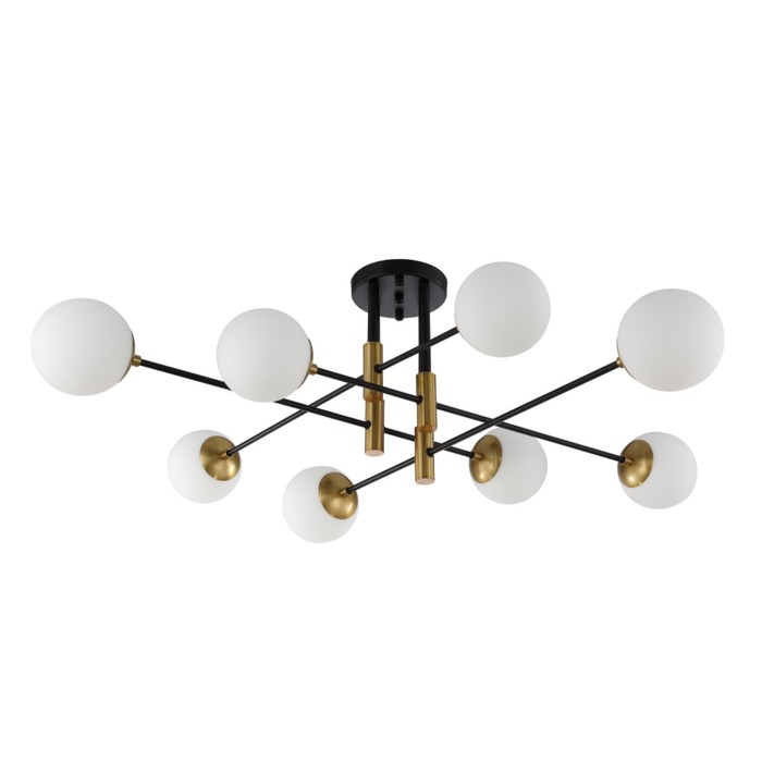 

Светильник потолочный Crystal Lux, Fidel 0630/106, E27, 8х60 Вт, 35х100х100 см, цвет чёрный