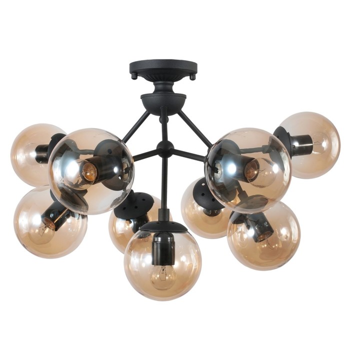 

Светильник потолочный Crystal Lux, Medea 2420/109, E27, 9х60 Вт, 40х68х68 см, цвет чёрный