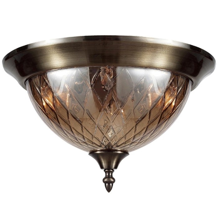 потолочный светильник crystal lux nuovo pl3 bronze коньячный бронза Светильник потолочный Crystal Lux, Nuovo 2550/103, E14, 3х40 Вт, 19х32х32 см, цвет бронза