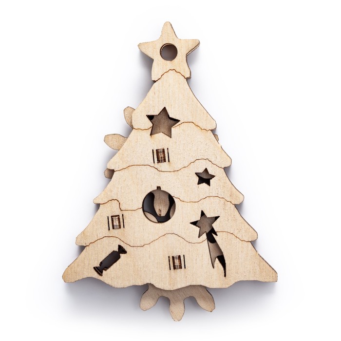 фото Конструктор деревянный-антистресс drovo «новогодняя ёлка»