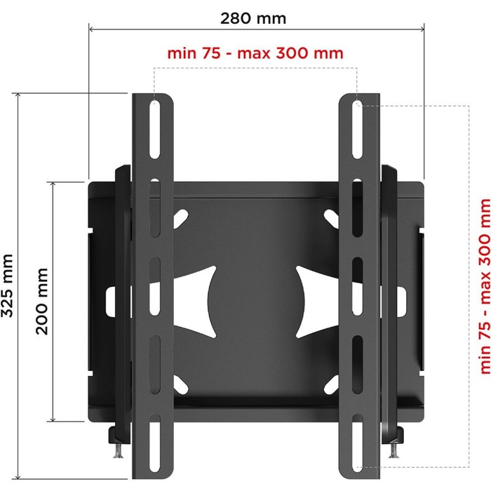 фото Кронштейн для телевизора holder lcds-5010 черный металлик 20"-40" макс.45кг настенный накло 102951