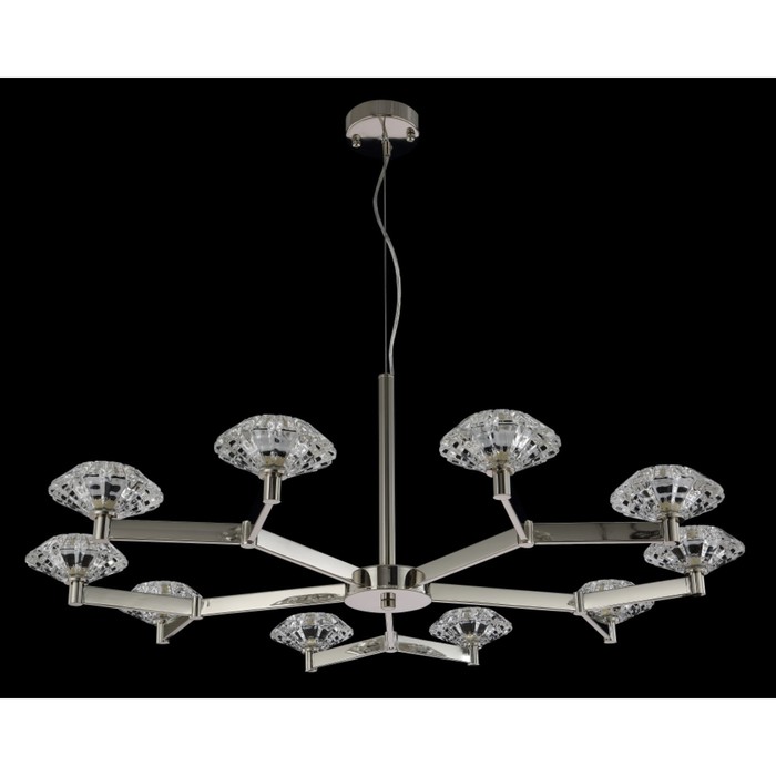 

Люстра Crystal Lux, Rebeca 3540/310, G9, 10х40 Вт, 35х100х100 см, цвет никель