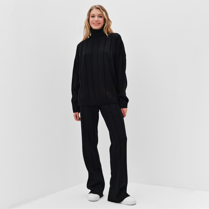 

Костюм женский (джемпер+брюки) MINAKU:Knitwear collection цвет черный, р-р 50-52