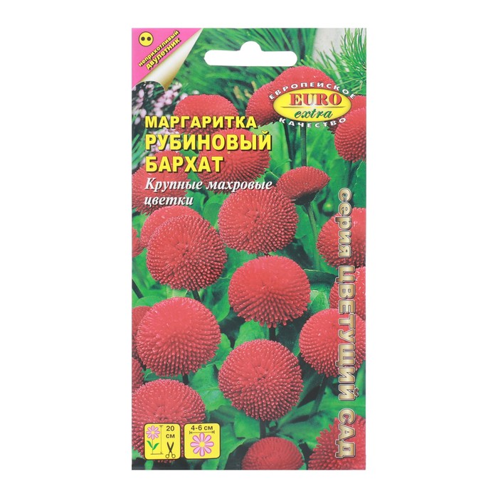 

Семена цветов Маргаритка "Рубиновый бархат", 0,02 г