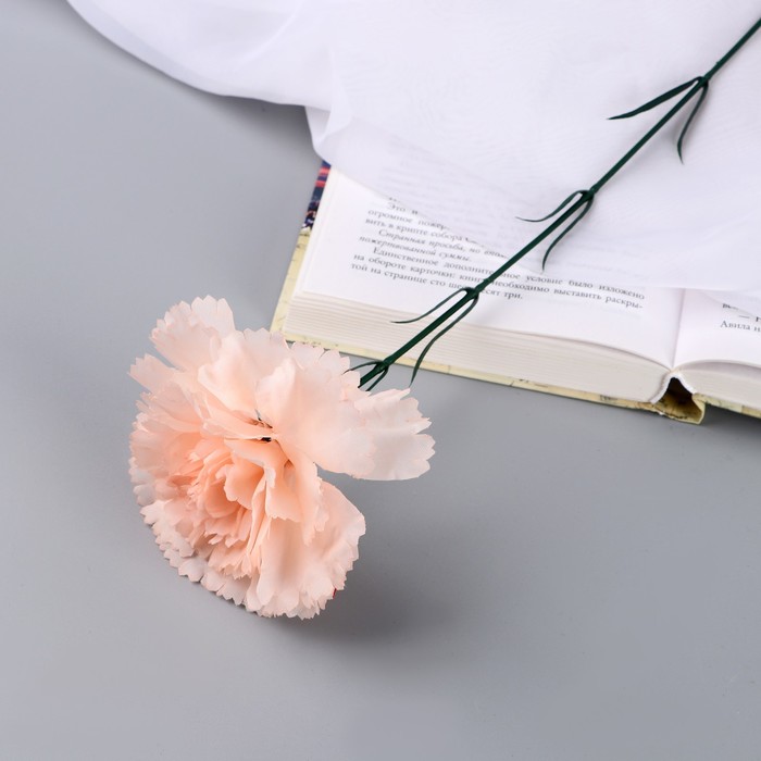 Цветы искусственные Гвоздика экстра галант d-8 см 49 см, персиковый цветы искусственные гвоздика 25 см розовый