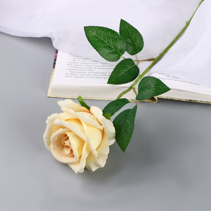 Цветы искусственные Роза чайная экстра d-7 см 44 см, жёлтый