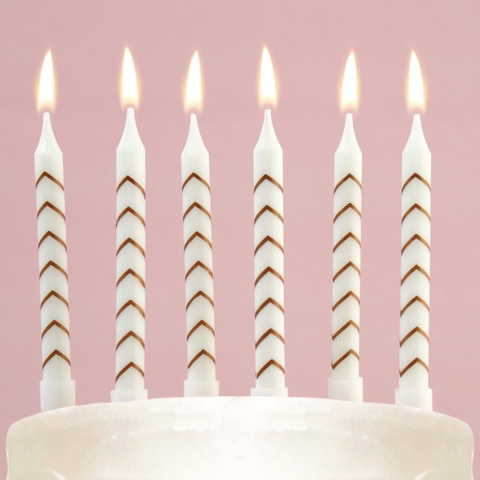 Свечи для торта «С Днем рождения», узоры, 6 шт. свечи для торта с днём рождения 6 шт