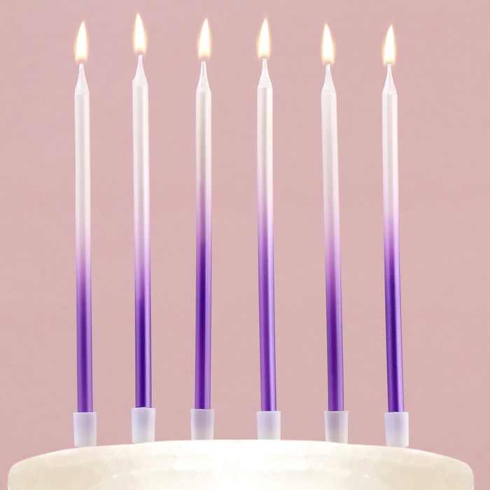 Свечи для торта «В твой особенный день», фиолетовые, 6 шт. свечи для торта витые серпантин 6 шт коктейльные фиолетовые