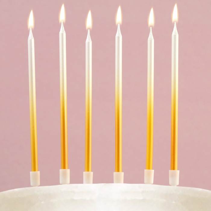 Свечи для торта «В твой особенный день», золотые, 6 шт. свечи для торта классические с подставкой 13 см 6 шт золотые