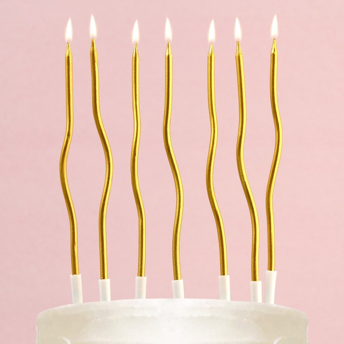 цена Свечи для торта «Для твоего праздника», золотые, 10 шт.