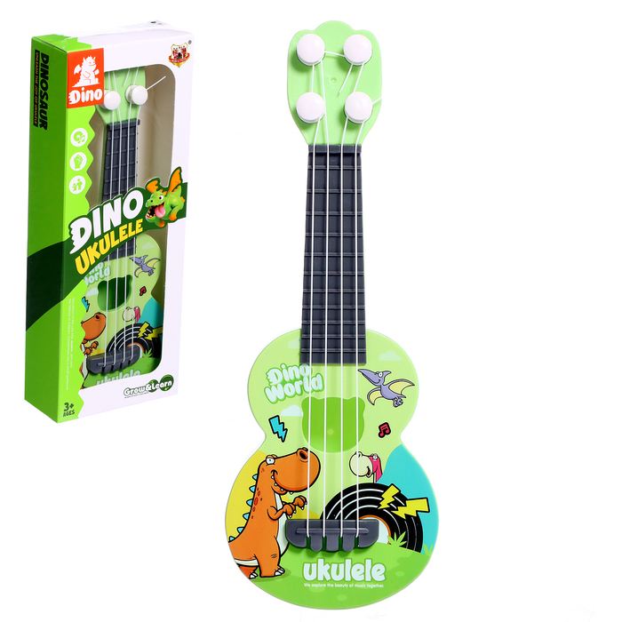 Игрушка музыкальная гитара «Динозаврик», цвета МИКС пк кидс тойз дв мягкая игрушка динозаврик цвета микс