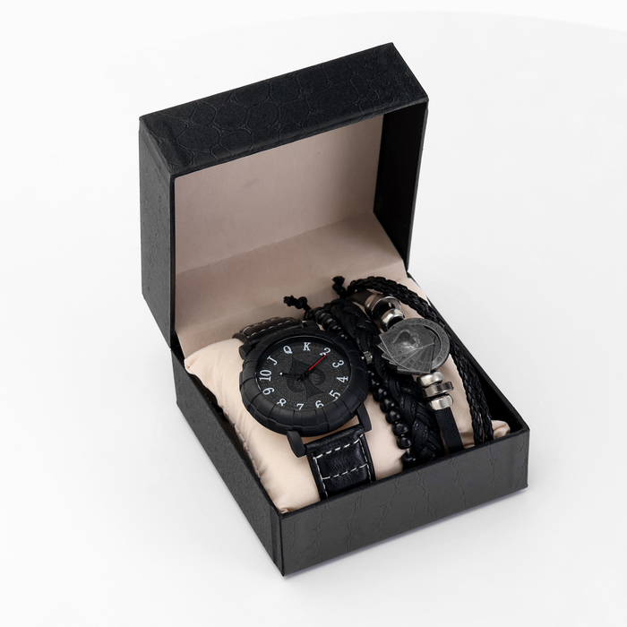 фото Мужской подарочный набор "туз" 2 в 1: наручные часы, браслет