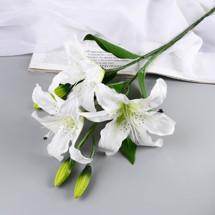 Цветы искусственные Лилия галант d-13 см 66 см, белый