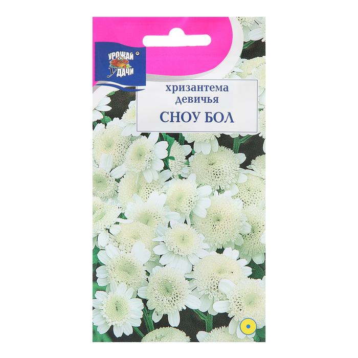Семена цветов Хризантема девичья Сноу Бол, 0,05 г хризантема мультифлора джиджи сноу