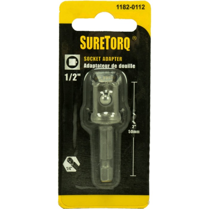 

Адаптер для торцевых головок SureTorq 1182-0112RU, S2, c 1/4"на 1/2", 50 мм