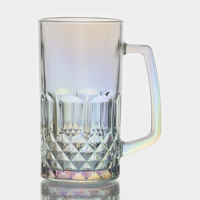 Кружка стеклянная для пива «Кристалл», 500 мл, цвет перламутровый кружка стеклянная для пива кристалл 500 мл