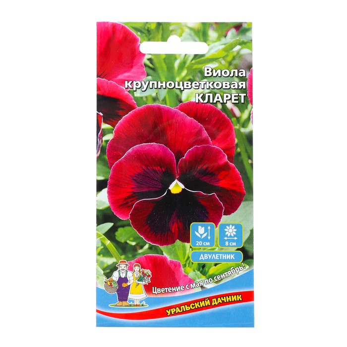 Семена Цветов Виола крупноцветковая Кларет , 0 ,05 г семена цинния крупноцветковая красная 0 3гр