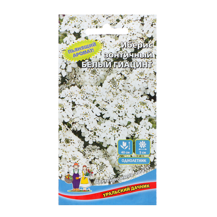 Семена Цветов Иберис зонтичный Белый Гиацинт ,0 ,15 г , семена цветов ароматный сад иберис зонтичный лилициана 0 3 г