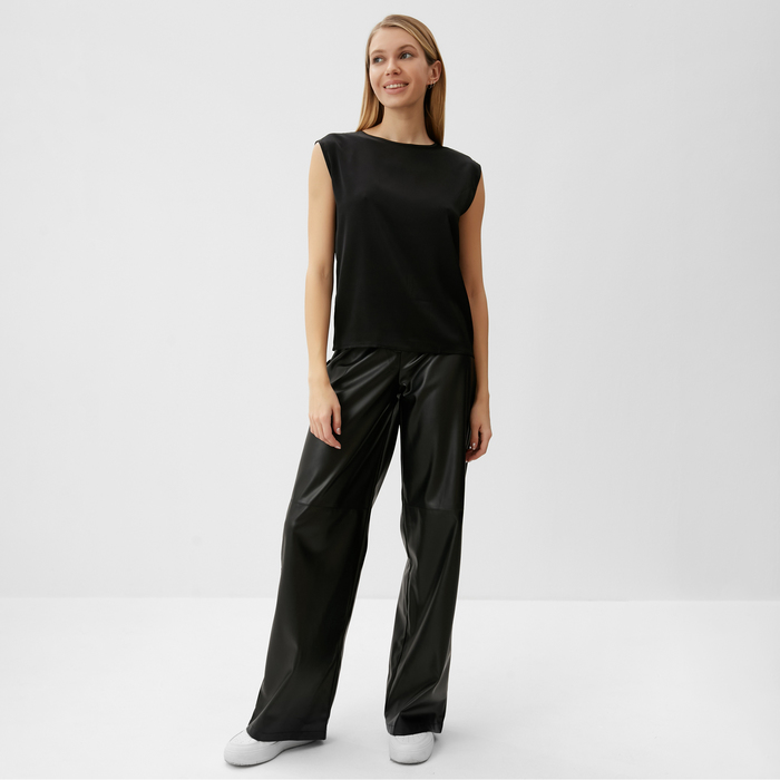 фото Топ женский minaku: casual collection цвет чёрный, размер 46