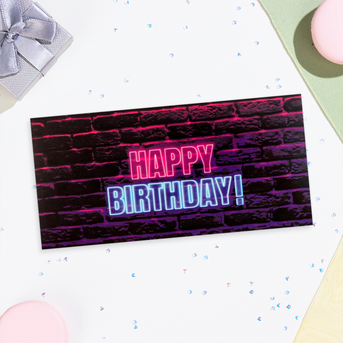 

Конверт для денег "Happy Birthday!" неон, 16х8 см